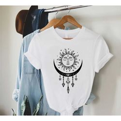 celestial shirts, celestial gifts, boho moon shirt, moon gifts for women,boho mystical shirt,mystic moon shirt,spiritual