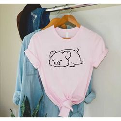 cute pig shirt, pig lover gift, sleepy pig shirt, farm girl gift, pig farmer shirt, pig owner gift, animal lover gift,cu
