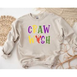 craw wish sweatshirt, craw fish sweatshirt, mardi gras carnival party women sweatshirt, mardi gras gift for women, nola
