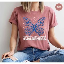 t-shirt for the month of als awareness, graphic t-shirts, sla butterfly gift, sla support clothes, amyotrophic lateral s
