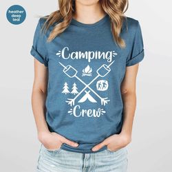 camping t-shirt for crew, camping t-shirt, camping gifts, adventure t-shirt, hiking t-shirt