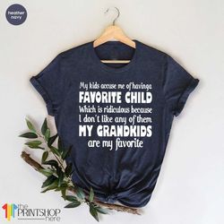 grandparents shirts, grandparents day gift, favorite children's shirt, best grandfather t-shirt, cute grandmother t-shir