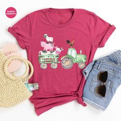 farm animal shirts, funny farmer gifts, tractor graphic t-shirts, cow t-shirt, chicken shirt, vneck women's t-shirt, bir