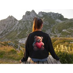teddy bear sweatshirt, valentine's day shirt, valentine's day sweatshirt, cute bear shirt, valentine's day gifts, gift f