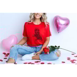 pink shirt, pink shirt and skeleton, valentine's day shirt, valentine's day shirt, valentine's day gift, skeleton shirt,