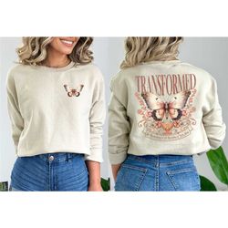 christian sweatshirt, butterfly shirt biblical verse, christ's sweatshirt, butterfly sweatshirt, christian gift, christi