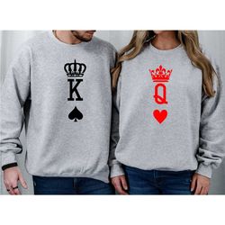 king and queen sweatshirt, wedding party sweatshirts, torque shirts, king queen shirts, honeymoon shirts, his own and hi