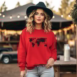 travel sweater, adventure sweater, world map travel card, sweatshirt and unisex hoodie, road trip, traveler gift, wander