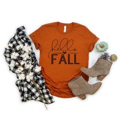 hello fall shirt, fall is my favorite, fall time, fall leaves, thanksgiving, halloween, cute fall shirt, autumn, hocus p