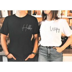 wifey hubby shirt, mr and mrs tee ,just married shirt, honeymoon shirt, wedding shirt, wife and hubs shirts, couples shi
