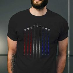 red white blue air force flyover men's t-shirt, air force shirt, airplane show shirt, independence day shirt,patriotic t