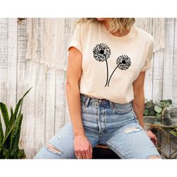 dandelion shirt, wildflower shirt, blossoms shirt, gift for her, shirt, floral tshirt, spring shirt, women shirt, nature