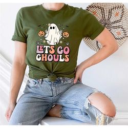 lets go ghouls shirt, vintage halloween shirt, retro fall shirt, fall shirt, vintage ghost, boho ghoul, vintage floral g