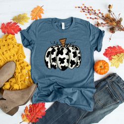 cow print pumpkin, cowhide pumpkin, fall vibes shirt, happy fall yall, hello fall shirt,thanksgiving shirt,buffalo plaid
