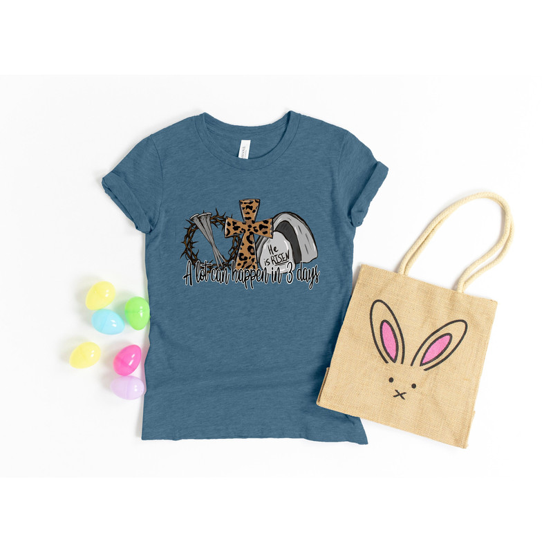 Easter He is Risen Shirt, A lot of can happen in 3 days, Easter Religious Shirt, Easter Leopard Print Cross Shirt,Easter Gnomes Shirt.jpg
