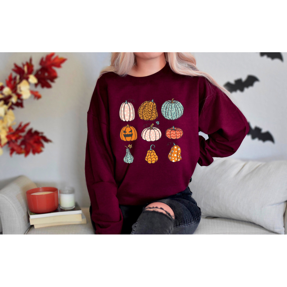 Fall Pumpkin Sweatshirt, Fall Pumpkin Crewneck Sweatshirt, Fall Sweater, Pumpkin Shirt, Halloween Sweater, Fall Tshirt, Halloween Sweatshirt.jpg