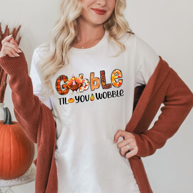 Gobble Squad, Funny Cute Turkey Face, Cute shirt,Gobble Gobble Til You Wobble,Turkey Shirt,Family Thanksgiving,Thanksgiving Shirts For Women.jpg