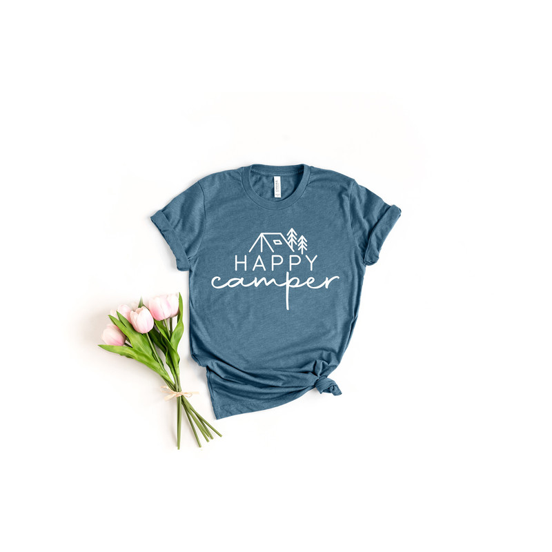 Happy Camper Shirt, Camping Crew Shirt, Happy Camper Shirt, Camping Buddie, Hiking Gift Shirt, Nature Lover Gift, Adventure Shirt.jpg