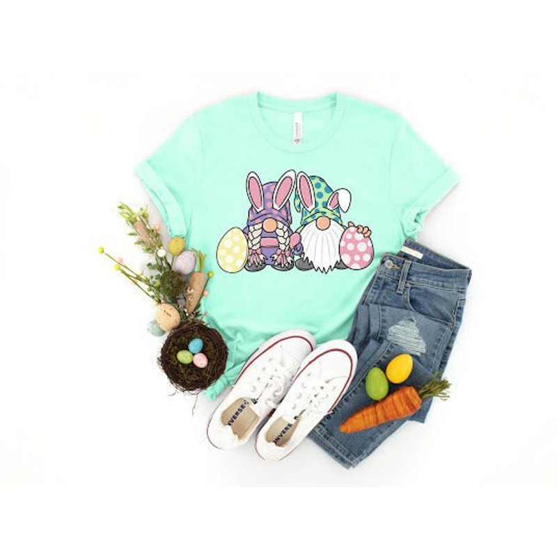 Happy Easter, Easter Gnomes Shirt, Easter Gnomes Egg Shirt, Gnomes Easter Shirt, Bunny With Glasses Shirt, Easter Shirt,Easter Tee.jpg
