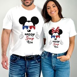 happy july 4th shirt, disney mickey minnie patriotic shirt,, disney mickey shirt, cute 4th of july shirt, patriotic shir