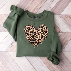 leopard print valentines day shirt,valentines day sweatshirt,valentines day shirt, valentines day gift,cute valentine sh