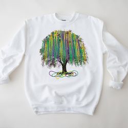 mardi gras sweatshirt,mardi gras tree sweatshirt,watercolor mardi gras bead tree,mardi gras carnival shirt,saints shirt