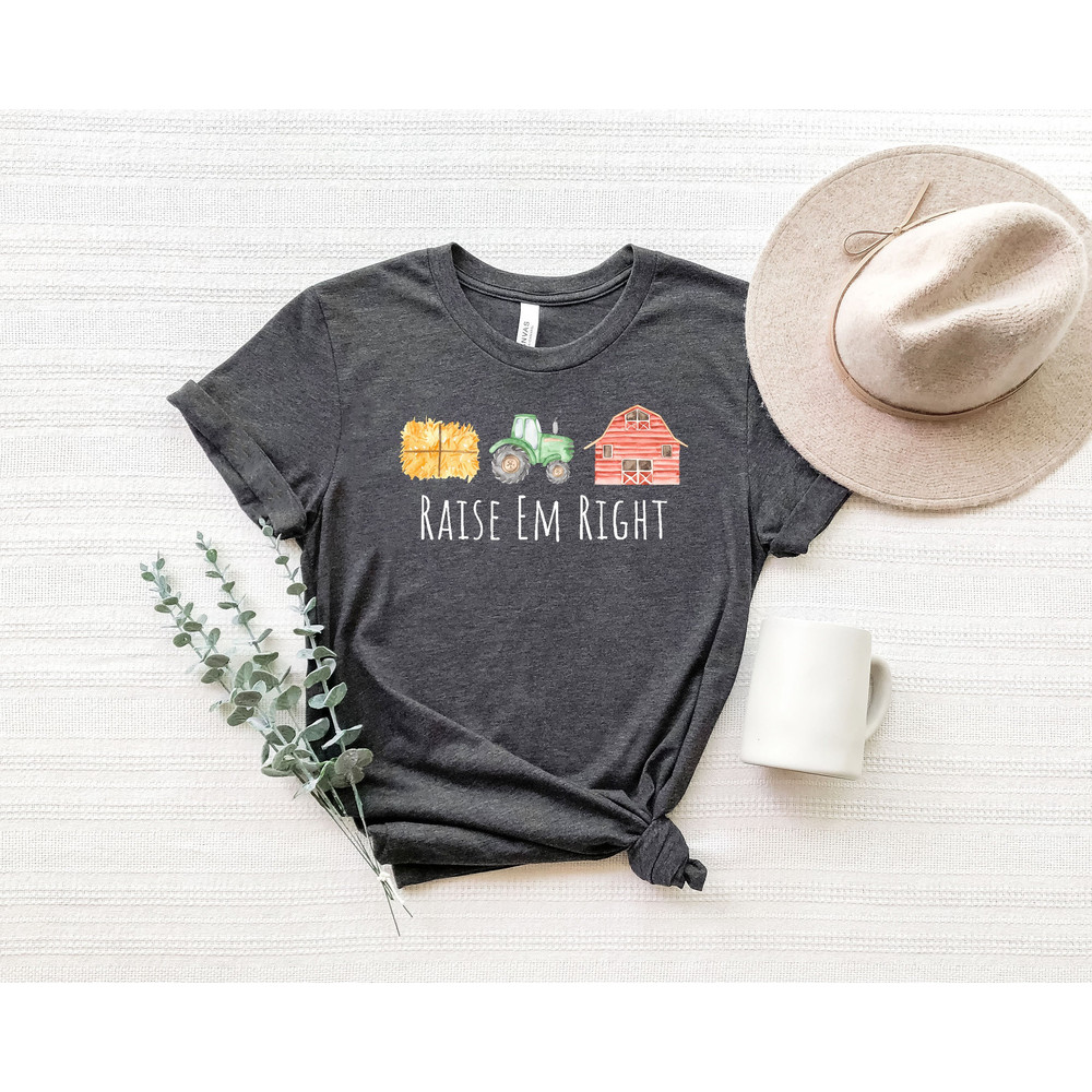 Raise Em Right Shirt,Raise Em Right Watercolor Shirt,Toddler Boy Tractor Shirt,Toddler Boy Shirt,Farm Tee,Farm Shirt,Farm Lover Shirt,.jpg