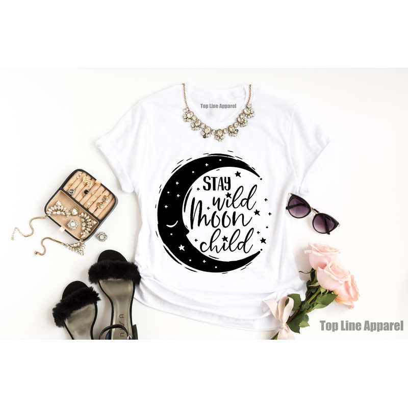 Stay Wild Moon Child Shirts, Moon Child, Gift for Her, Boho Shirt, Bohemian Shirts,.jpg