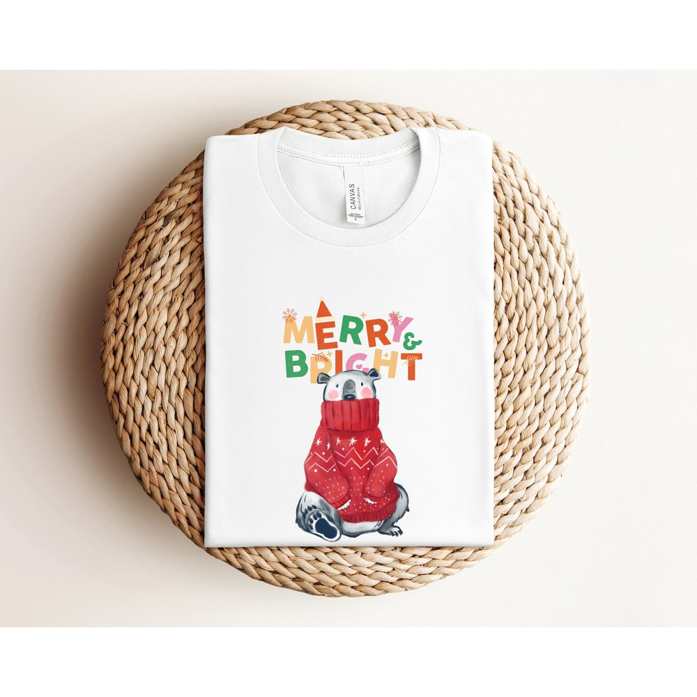 Merry and Bright Christmas Shirt, Polar Bear Christmas Shirt, Christmas Shirt, Funny Christmas Shirt, Christmas Lights Shirt, Christmas Gift.jpg