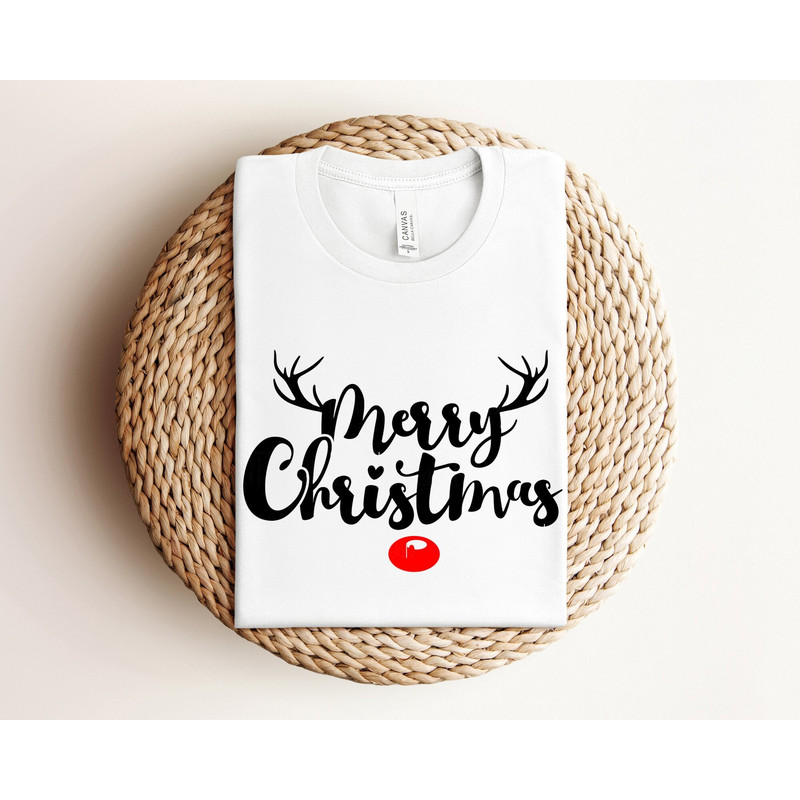 Merry Christmas Reindeer Shirt, Christmas Matching Shirts, Xmas Party Shirt, Christmas Family Shirt, Merry Christmas Shirt, Christmas Gift.jpg