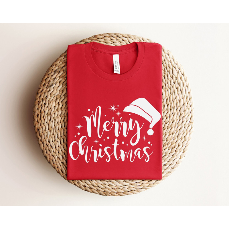 Merry Christmas Shirt, Merry Christmas Santa Shirt, Santa Hat Christmas Shirt, Christmas Shirt, Merry Christmas Tee, Merry Christmas Gift.jpg