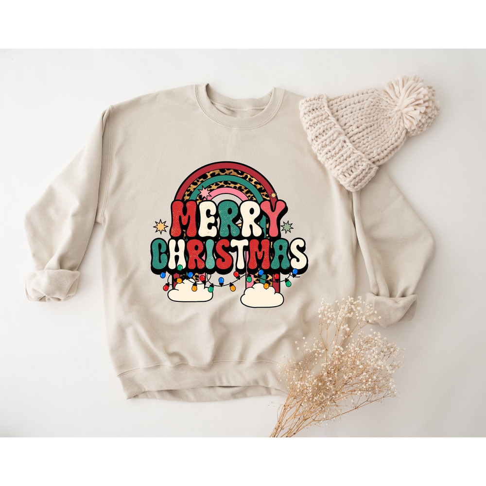 Merry Christmas Sweatshirt, Retro Christmas Sweatshirt, Christmas Lights Sweatshirt, Merry Christmas Sweatshirt, Christmas Hoodie, Xmas Gift.jpg