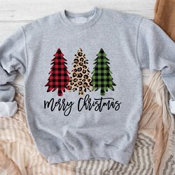 merry christmas trees sweatshirt, christmas sweatshirt for women, holiday sweater, womens holiday sweatshirt, christmas