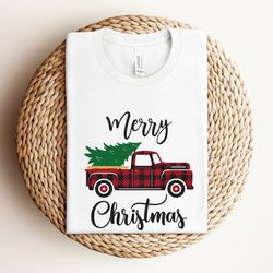 merry christmas truck shirt, red truck shirt, christmas tree shirt, merry christmas, christmas matching family shirt, ch