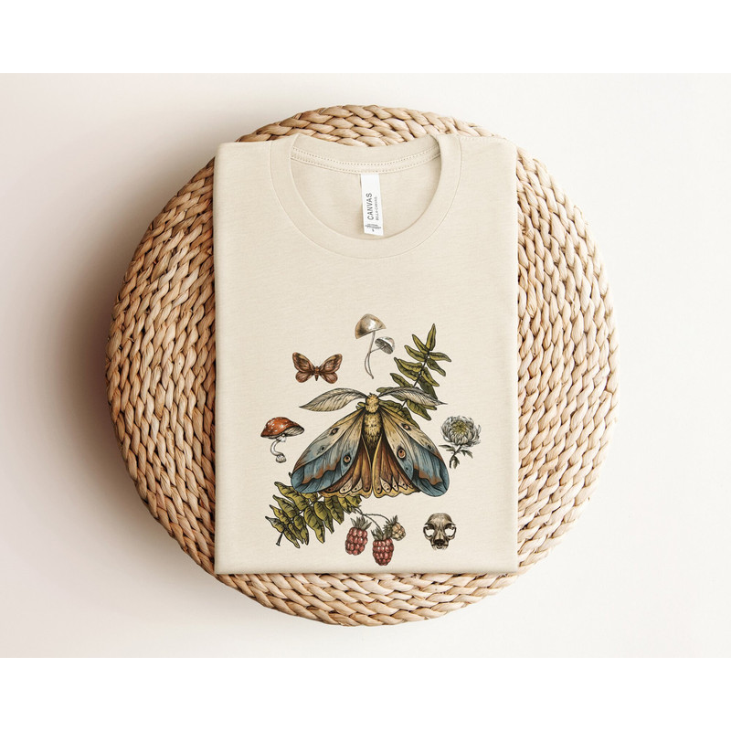 Moth Shirt, Cottagecore Shirt, Goblincore Bug Shirt, Aesthetic Insect Shirt, Moth Cottage Core Shirt, Goblincore Clothing, Dark Academia.jpg