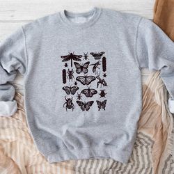 moth sweatshirt, cottagecore sweatshirt, bug sweatshirt, aesthetic bug hoodie, insect sweatshirt, cottage core sweatshir