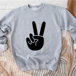 peace out sweatshirt, peace sign sweatshirt, boho festival sweatshirt, peace hand hoodie, positivity quote sweatshirt, c