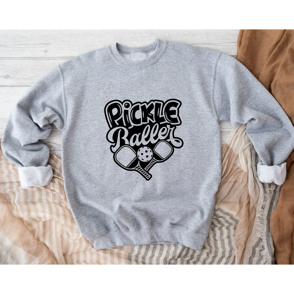 Pickle Baller Sweatshirt, Retro Pickleballer Gift, Game Day Sweatshirt, Pickleball Player Sweatshirt, Pickleball Lovers Hoodie, Game Sweater.jpg