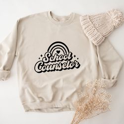 rainbow school counselor sweatshirt, school therapist sweatshirt, school counselor gift, school counselor hoodie, school