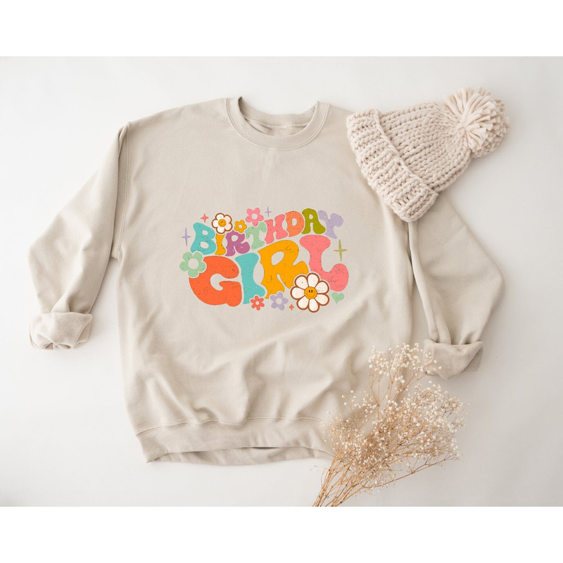 Retro Birthday Girl Sweatshirt, Floral Birthday Girl Sweatshirt, Groovy Birthday Sweatshirt, Cute Birthday Hoodie, Daisy Birthday Sweatshirt.jpg