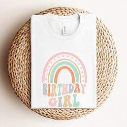 retro birthday girl toddler shirt, rainbow wavy letter birthday girl shirt, girls birthday natural infant, toddler & you