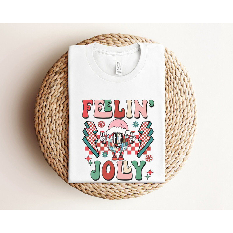 Retro Christmas Shirt, Feeling Jolly Shirt, Vintage Christmas Shirt, Retro Santa Shirts, Retro Holidays Shirts, Christmas Family Shirts.jpg