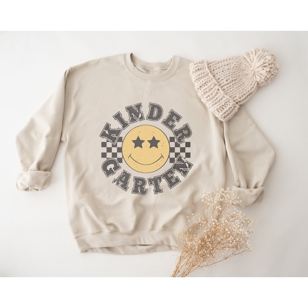 Retro Kindergarten Teacher Sweatshirt, Retro Teacher Sweatshirt, Kindergarten Team Crewneck, Back to School Sweatshirt, Retro Kindergarten.jpg