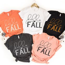 hello fall tshirt, thankful fall, pumpkin day, thankful family shirts, thanksgiving shirts,family matching shirts, cute