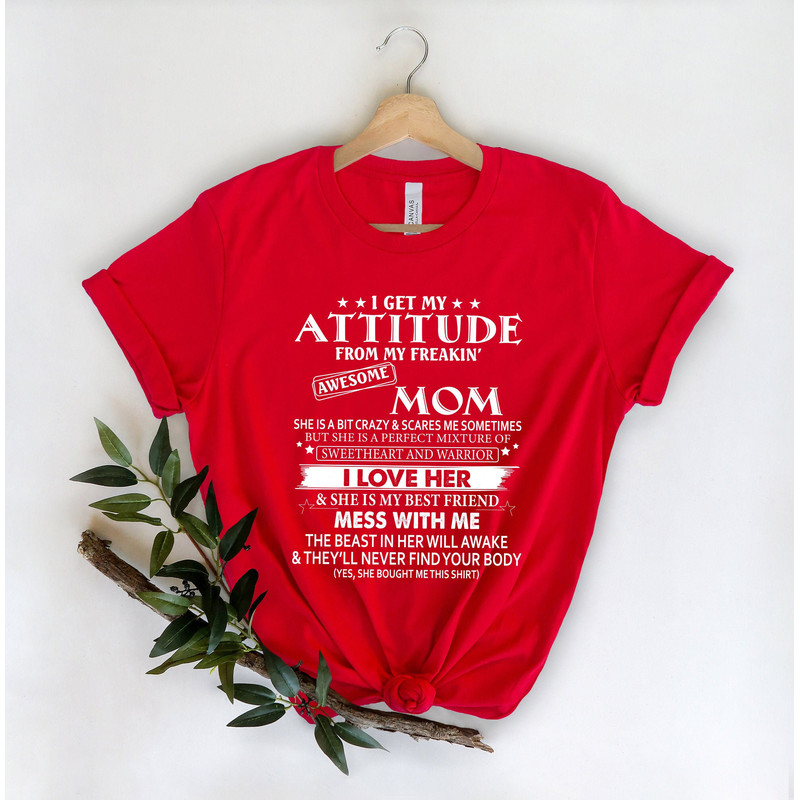 I Get My Attitude From My Freakin' Awesome Mom Shirt,Gift For Mom,Gift For Mom To Be,Gift For Her,Mother's Day Shirt,Trendy,Long Sleeve.jpg