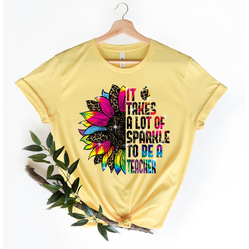 It Takes A Lot Of sparkle To Be A Teacher Leopard colorful Sunflower Gifts Shirt,Teach Love Inspire Shirt, Teacher Appreciation Shirt.jpg