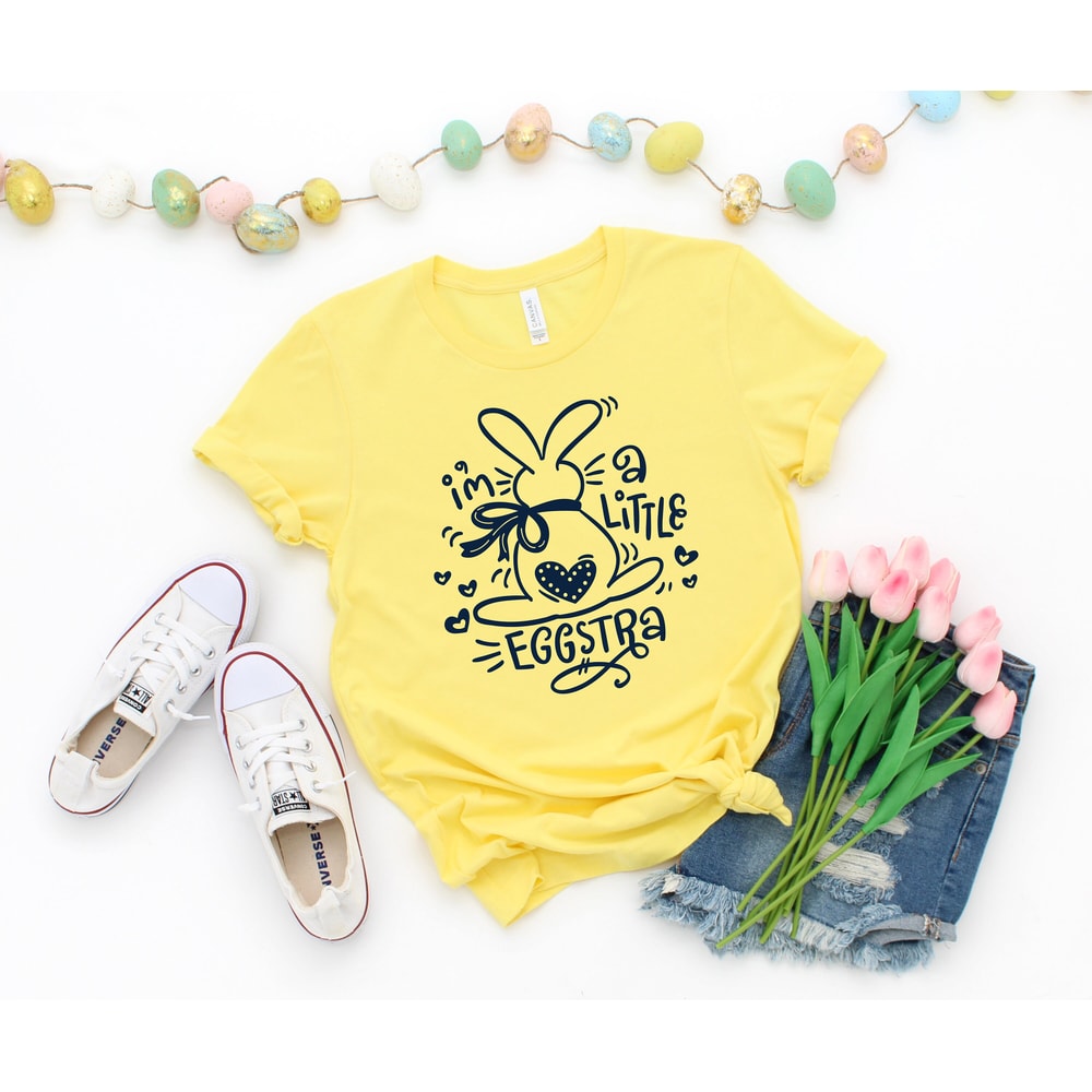 Kids Easter Shirt,I'm a Little Eggstra Shirt,Funny Easter Bunny Shirt,Cute Easter Shirt,Easter Day Shirt for Woman, Easter Egg Shirt.jpg