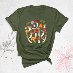 mushroom decor art shirt, mushroom shirt, botanical shirt, mushroom gift, plant shirt, nature lover gift, mycology shirt