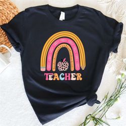 teacher rainbow shirt, leopard apple shirt, back to school shirt, leopard apple shirt, inspire teacher shirt, teacher gi