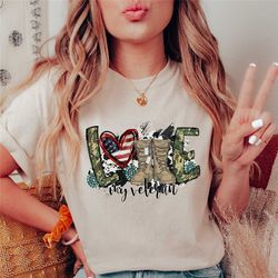 love my veteran shirt, veteran spouse shirt, veteran family shirt,veteran day shirt,veteran day gift, army husband gift,